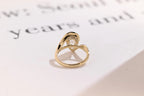 Solid Gold Pear Cut Moissanite Engagement Ring with Hidden Halo, Promise Ring