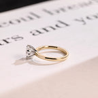 Solitaire Gold Round Moissanite Engagement Ring, Six Prong Setting