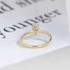 Solid Gold Pear Cut Hidden Halo Moissanite Engagement Ring