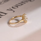 Solid Gold Oval Cut Moissanite Engagement Ring, Anniversary Gift for Her