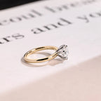 Solitaire Gold Round Moissanite Engagement Ring, Six Prong Setting