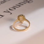 Solid Gold Oval Cut Moissanite Engagement Ring, Anniversary Gift for Her