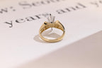 Solid Gold Marquise Cut Moissanite Engagement Ring, Anniversary Gift for Women