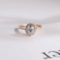 Solid Gold Oval Cut Moissanite Engagement Ring, Anniversary Gift for Her