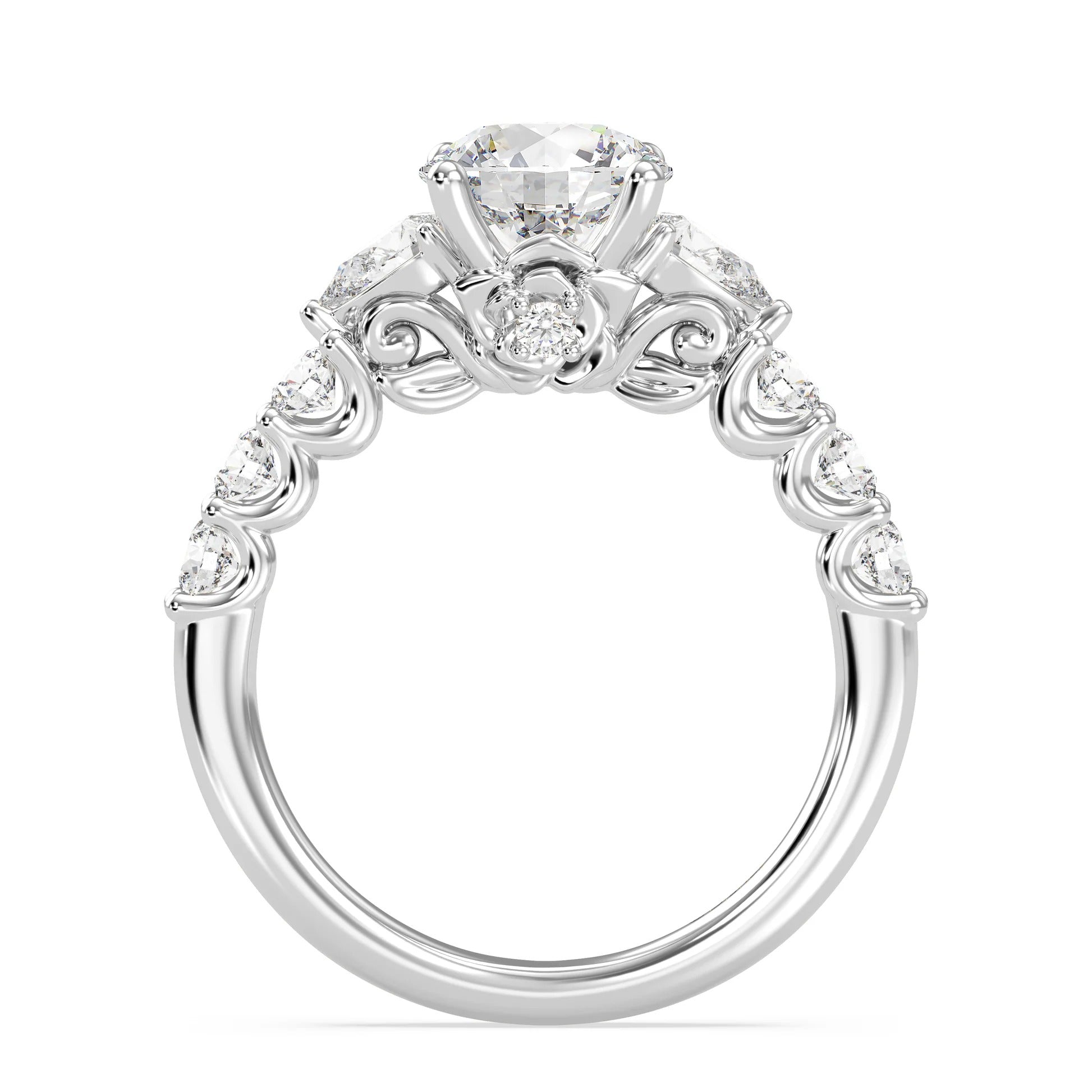 Enchanted Star Diamond Gold Belle Gallery Engagement Ring