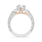 Enchanted Star Diamond And Gold Disney Princess Aurora Vintage Filigree Three Stone Engagement Ring