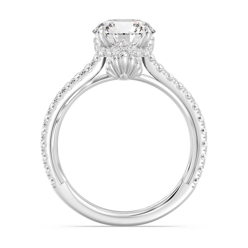 Enchanted Star Diamond And Gold Disney Princess Ariel Hidden Halo Engagement Ring