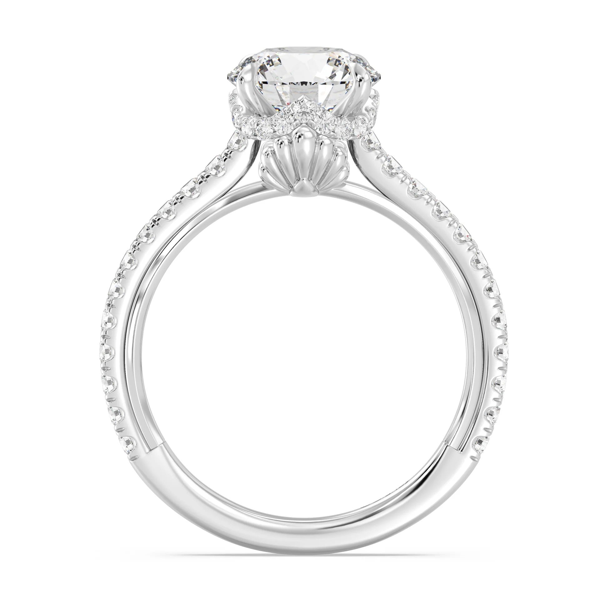 Enchanted Star Diamond And Gold Disney Princess Ariel Hidden Halo Engagement Ring