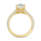 Anillo de compromiso solitario con diamantes cultivados en laboratorio de talla esmeralda D-VVS2 de 3 quilates y engaste en bisel