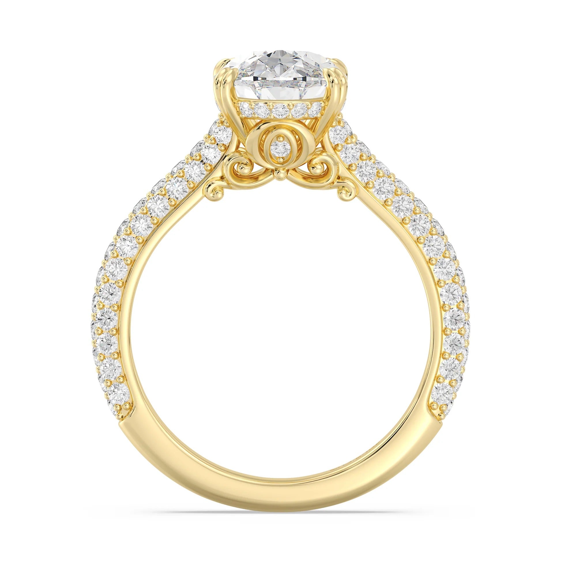 Anillo de compromiso solitario con diamantes cultivados en laboratorio de talla esmeralda D-VVS2 de 3 quilates y engaste en bisel