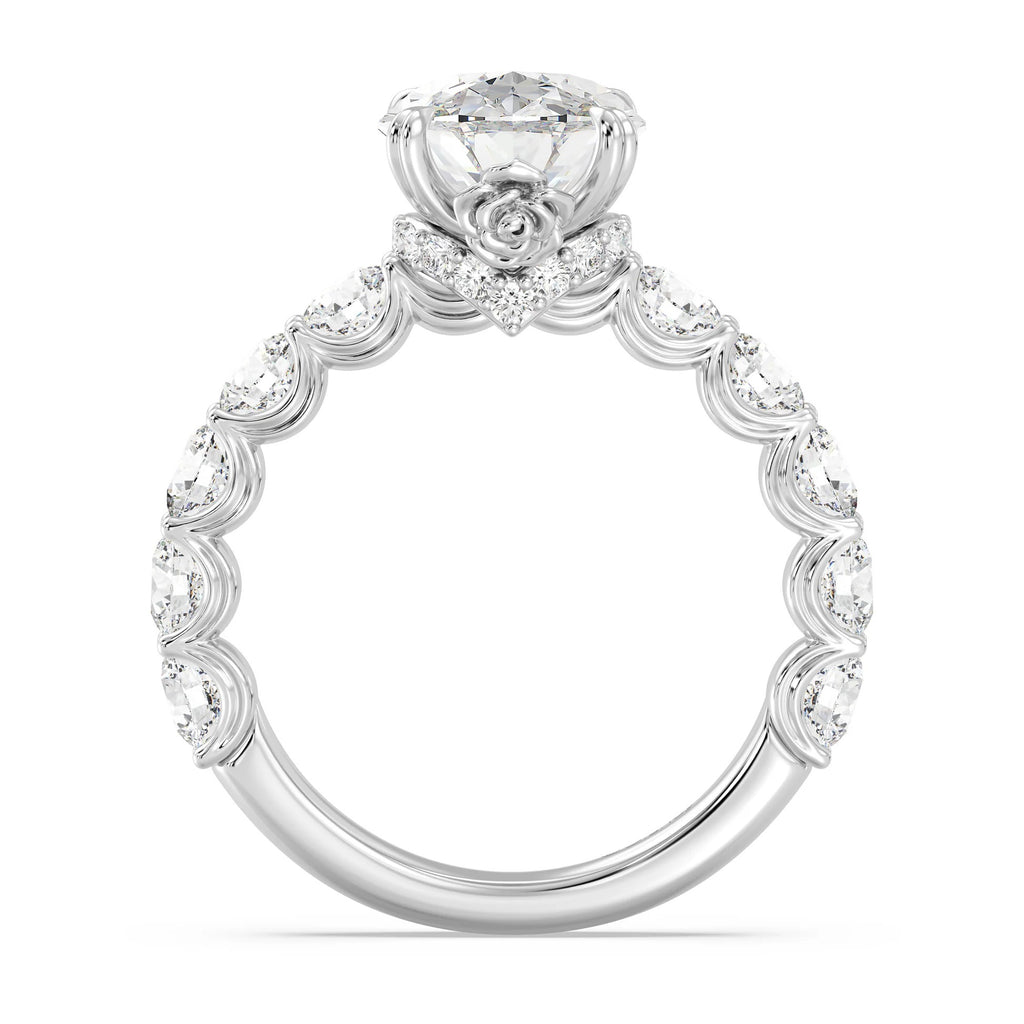 Enchanted Star Diamond And Gold Disney Princess Belle Hidden Halo Engagement Ring