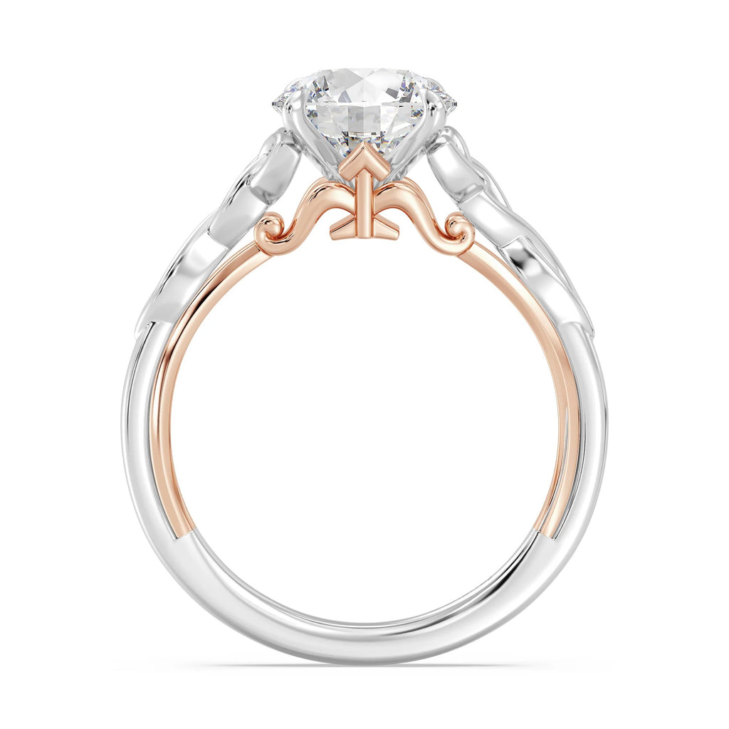 Enchanted Star Diamond And Gold Disney Princess Merida Celtic Solitaire Engagement Ring