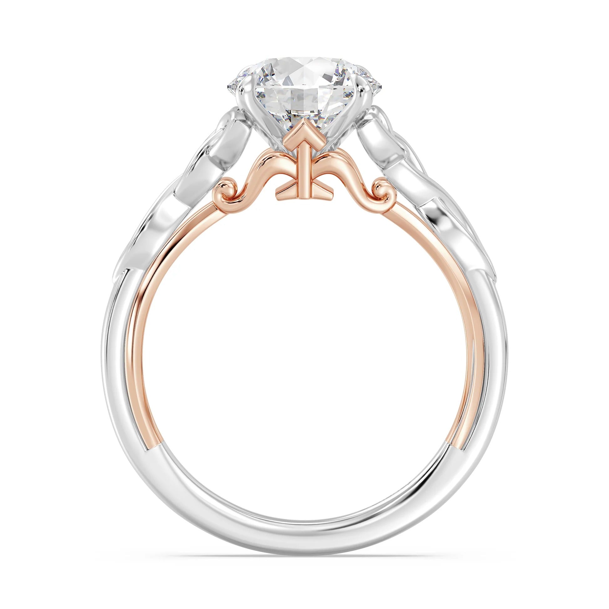 Enchanted Star Diamond And Gold Disney Princess Merida Celtic Solitaire Engagement Ring