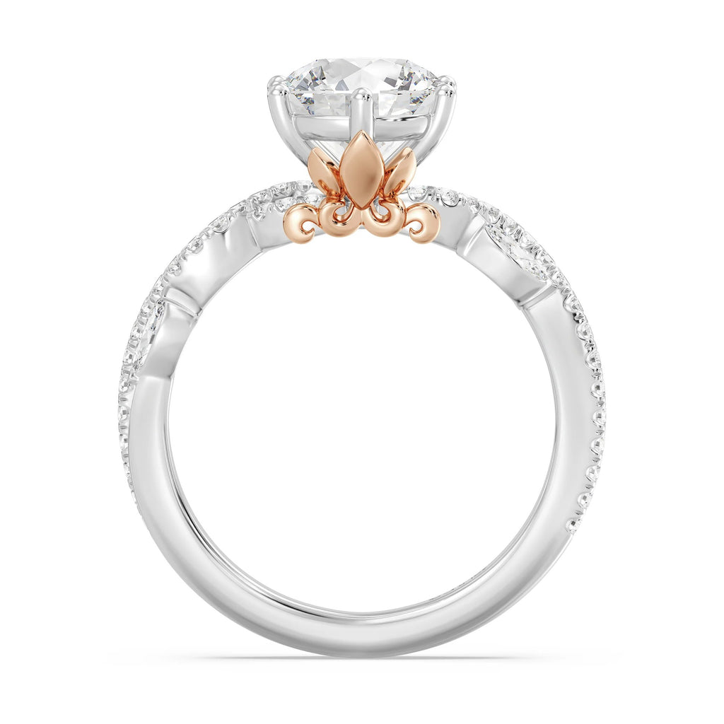 Enchanted Star Diamond And Gold Disney Princess Rapunzel Pavé Vine Engagement Ring