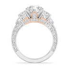 Enchanted Star Diamond And Disney Princess Aurora Vintage Round Three Stone Engagement Ring