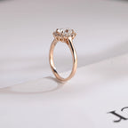Solid Gold Oval Cut Moissanite Engagement Ring, Anniversary Gift for Her