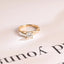 Solid Gold Round Cut Moissanite Engagement Ring, Twisted Band Ring