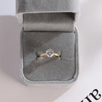 Solid Gold Round Cut Moissanite Engagement Ring, Tulip Setting Solitaire Ring