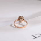 Solid Gold Oval Cut Moissanite Engagement Ring, Anniversary Gift for Her