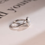 Bezel Solid Gold Round Cut Moissanite Engagement Ring, Anniversary Gift for Her