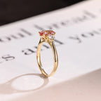Solid Gold Oval Cut Pink Moissanite Engagement Ring, Custom-Made Ring Available