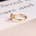 Solid Gold Oval Cut Pink Moissanite Engagement Ring, Custom-Made Ring Available
