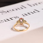 Solid Gold Oval Cut Pink Moissanite Engagement Ring, Custom-Made Ring Available
