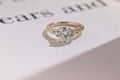 Solid Gold Oval Moissanite Engagement Ring, 9K Solid Gold Rings
