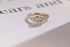 Solid Gold Oval Moissanite Engagement Ring, 9K Solid Gold Rings