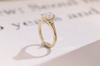 Solid Gold Oval Moissanite Engagement Ring, 9K Solid Gold Rings