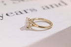Solid Gold Oval Moissanite Engagement Ring, 9K Solid Gold Rings