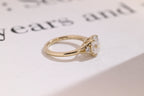 Solid Gold Oval Moissanite Engagement Ring, 9K Solid Gold Rings