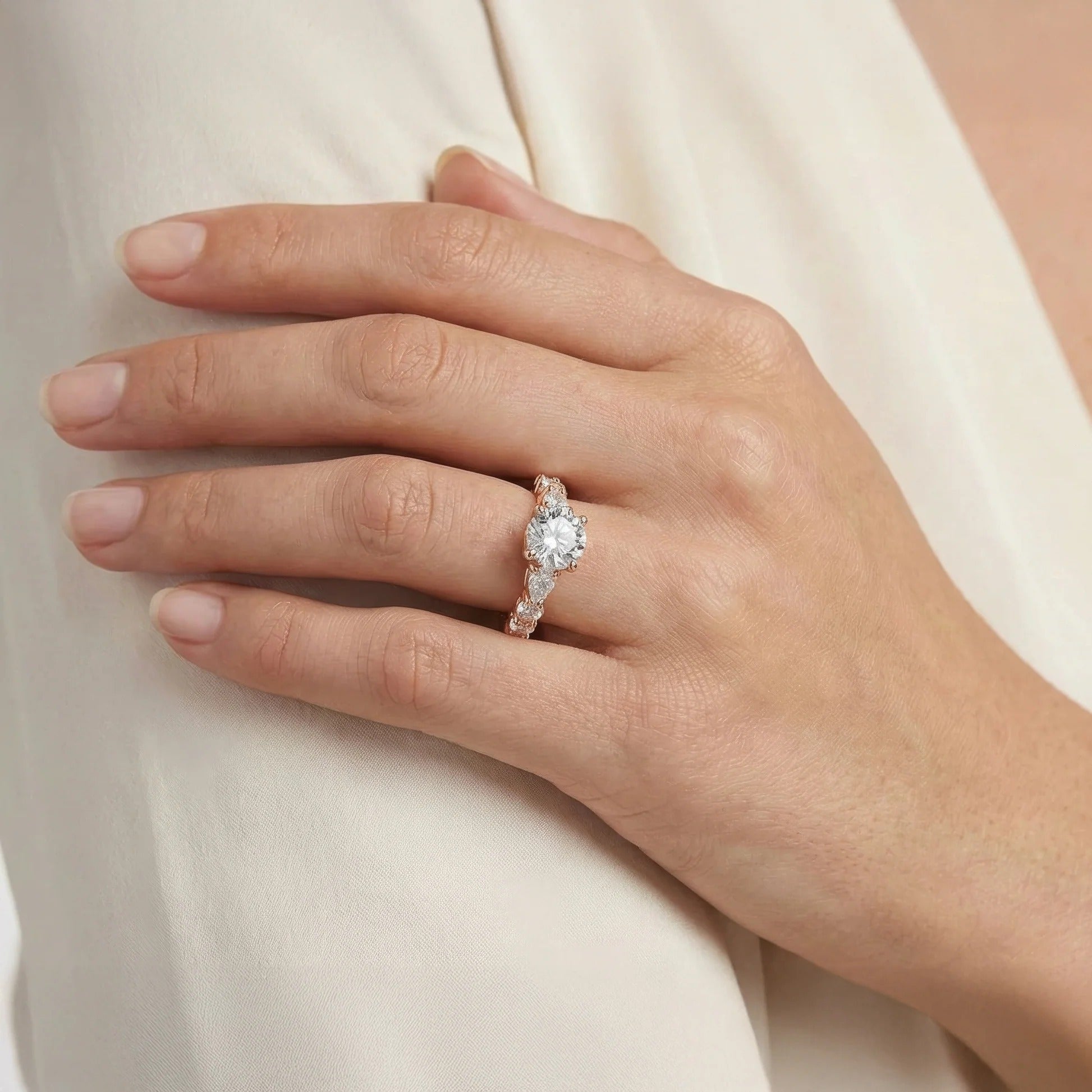 Enchanted Star Diamond Gold Belle Gallery Engagement Ring