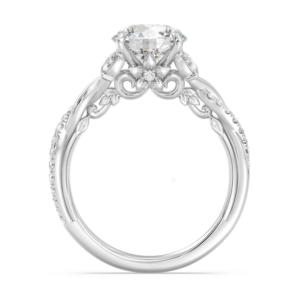 Anillo de compromiso solitario con diamantes cultivados en laboratorio de talla esmeralda D-VVS2 de 3 quilates y engaste en bisel