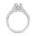 Anillo de compromiso solitario con diamantes cultivados en laboratorio de talla esmeralda D-VVS2 de 3 quilates y engaste en bisel
