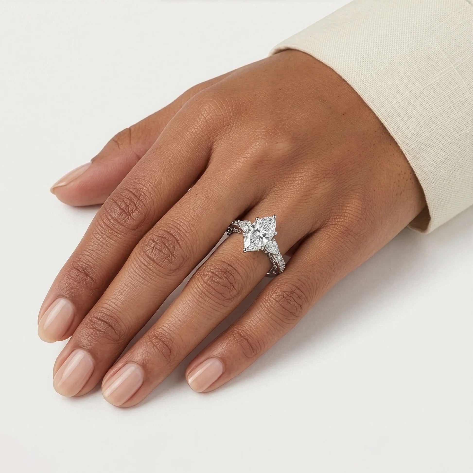 Enchanted Star Diamond Gold Ariel Shell Gallery Engagement Ring