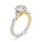 Anillo de compromiso solitario con diamantes cultivados en laboratorio de talla esmeralda D-VVS2 de 3 quilates y engaste en bisel