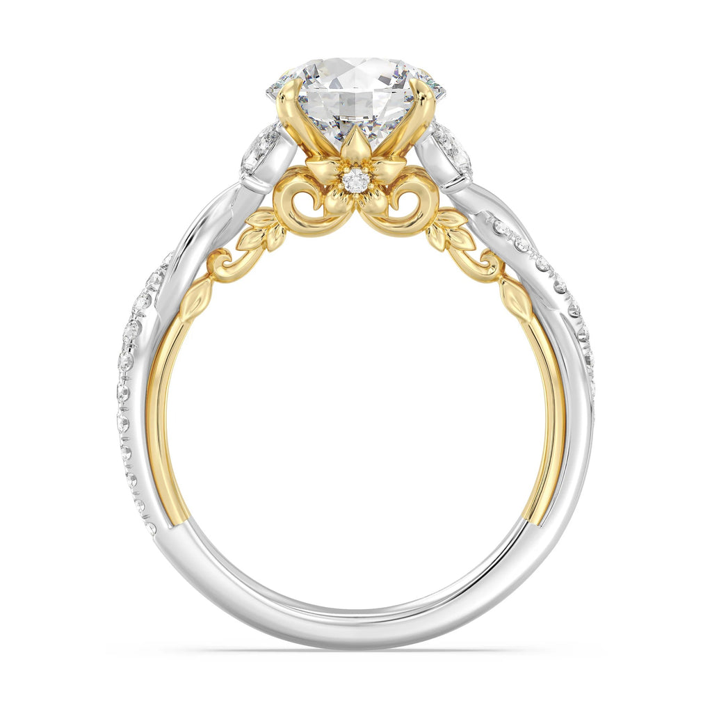 Anillo de compromiso solitario con diamantes cultivados en laboratorio de talla esmeralda D-VVS2 de 3 quilates y engaste en bisel