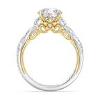 Anillo de compromiso solitario con diamantes cultivados en laboratorio de talla esmeralda D-VVS2 de 3 quilates y engaste en bisel
