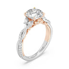 Anillo de compromiso solitario con diamantes cultivados en laboratorio de talla esmeralda D-VVS2 de 3 quilates y engaste en bisel