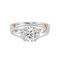 Anillo de compromiso solitario con diamantes cultivados en laboratorio de talla esmeralda D-VVS2 de 3 quilates y engaste en bisel