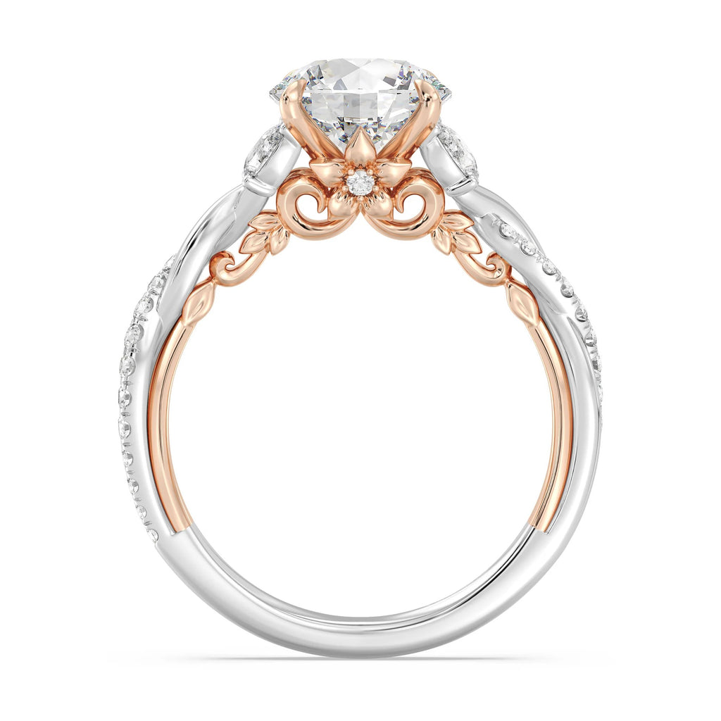 Anillo de compromiso solitario con diamantes cultivados en laboratorio de talla esmeralda D-VVS2 de 3 quilates y engaste en bisel