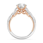 Anillo de compromiso solitario con diamantes cultivados en laboratorio de talla esmeralda D-VVS2 de 3 quilates y engaste en bisel