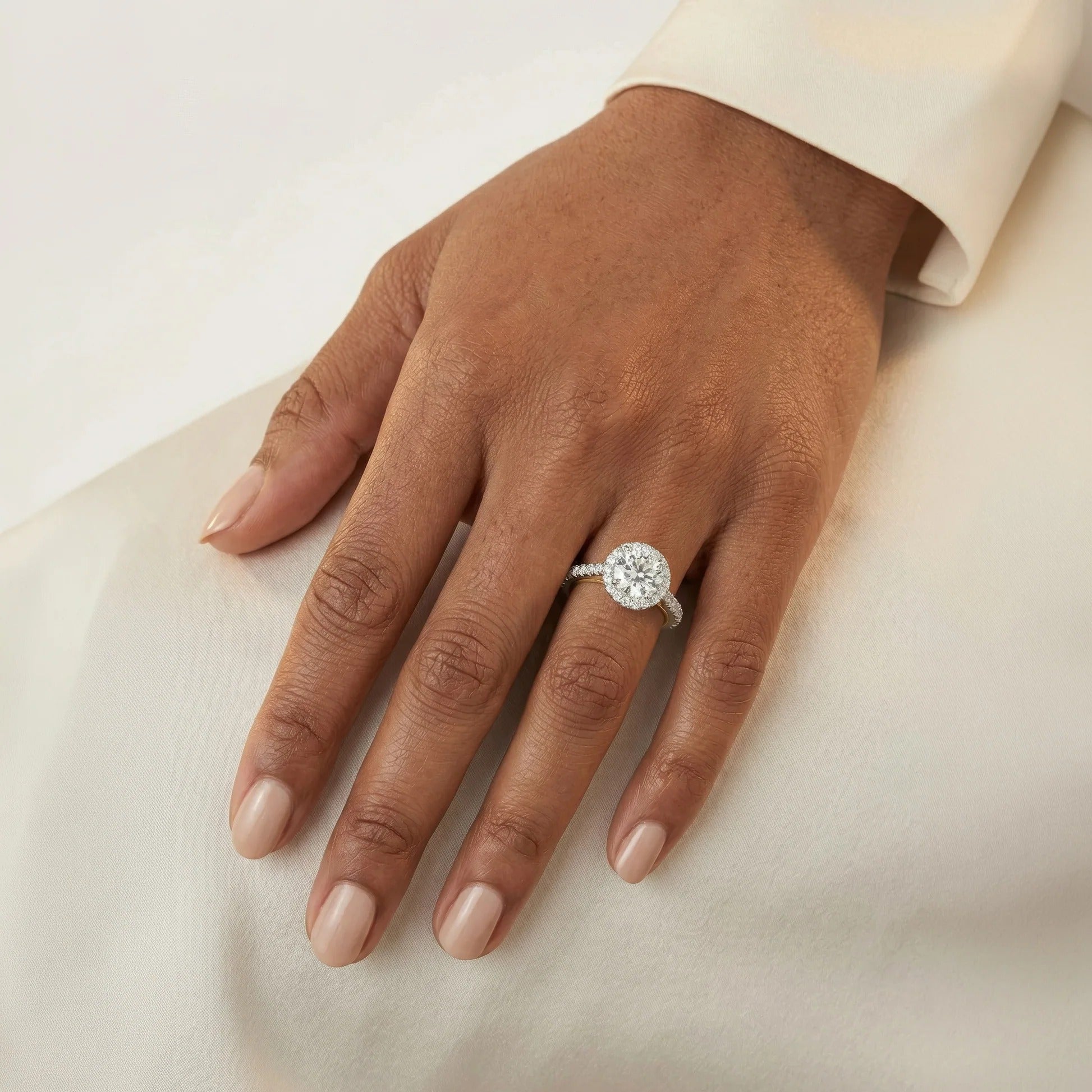 Enchanted Star Diamond Gold Jasmine Halo Engagement Ring