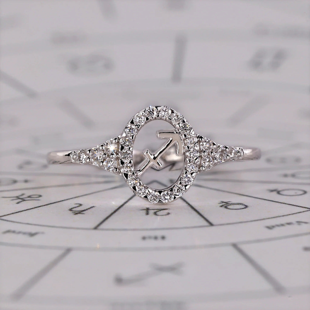 0.45 TCW Round Side Sagittarius zodiac Ring