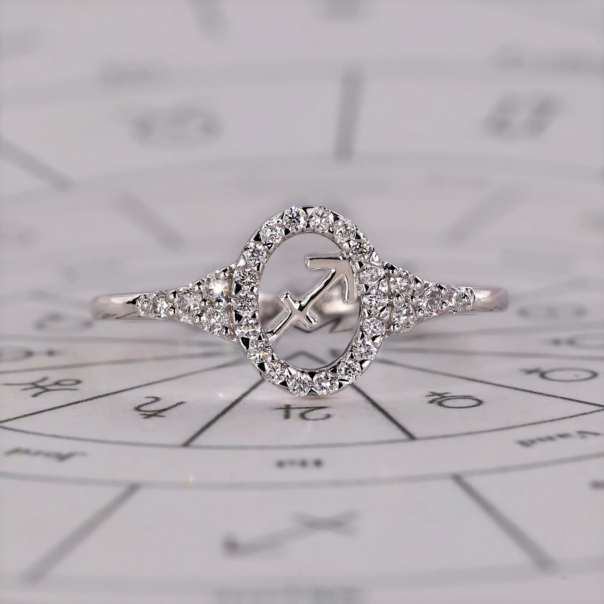 0.45 TCW Round Side Sagittarius zodiac Ring