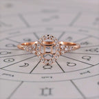 0.45 TCW Round Side Gemini zodiac Ring