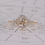 0.45 TCW Round Side Leo zodiac Ring