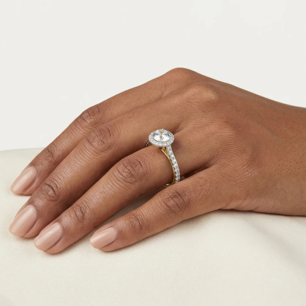 Enchanted Star Diamond Gold Jasmine Halo Engagement Ring