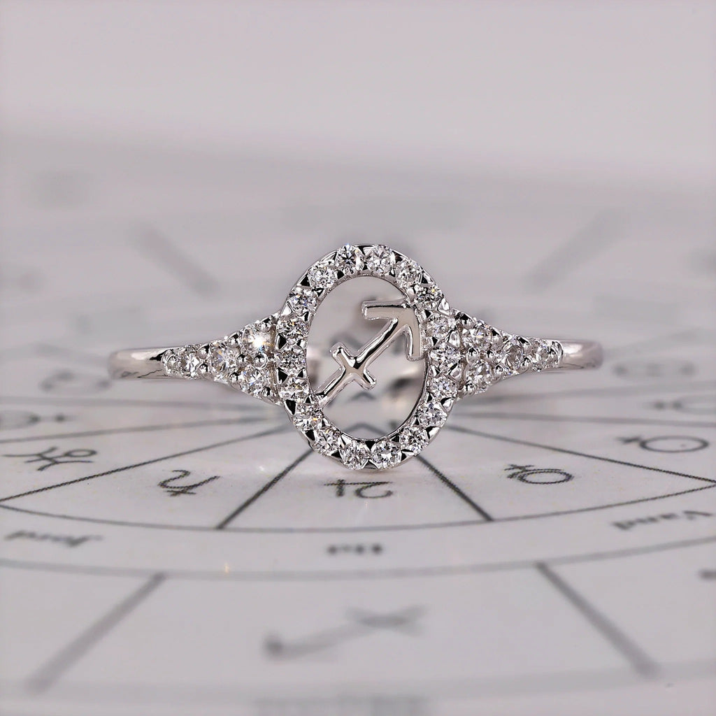 0.45 TCW Round Side Sagittarius zodiac Ring